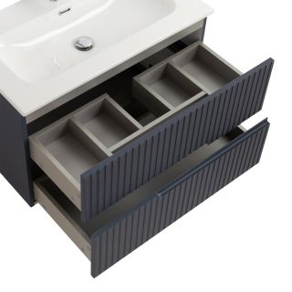 База под раковину Cezares подвесная с двумя выкатными ящиками, Grafito, 800x457x500, DUET-N-800-2C-SO-GR-P